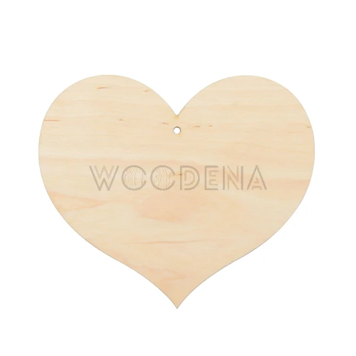 Drewniana zawieszka serce pękate do decoupage