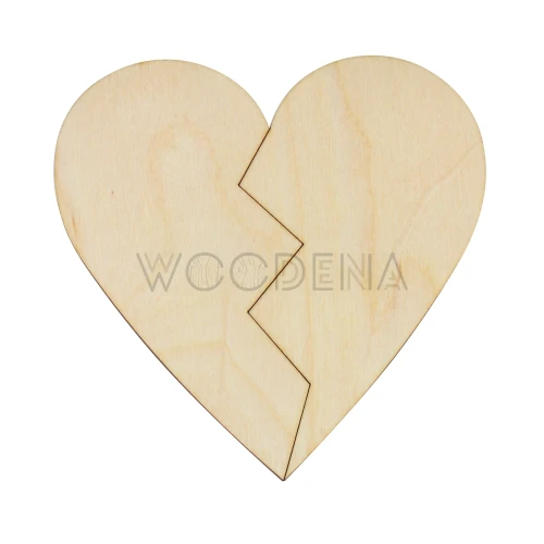 Drewniane dwie połówki serca