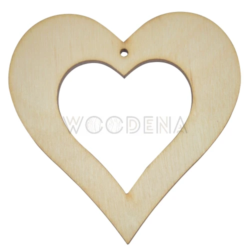 Drewniane serce puste do decoupage  - ramka