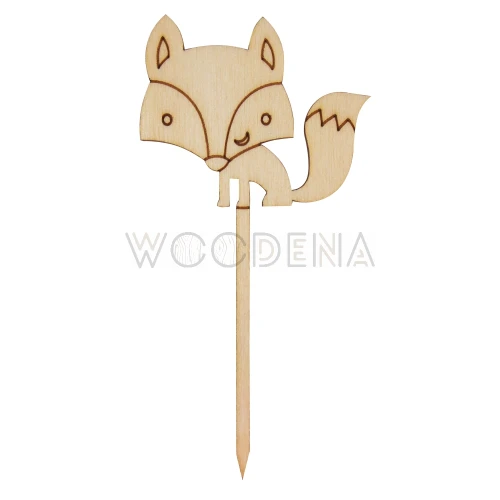 Drewniany topper na tort - lis