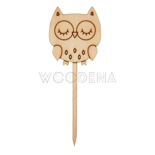 Drewniany topper na tort - sowa