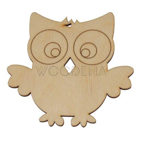 Drewniana wycinanka zawieszka sowa