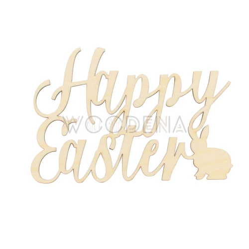 Drewniany napis wielkanocny „Happy Easter”