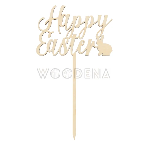 Drewniany Topper na tort „Happy Easter”