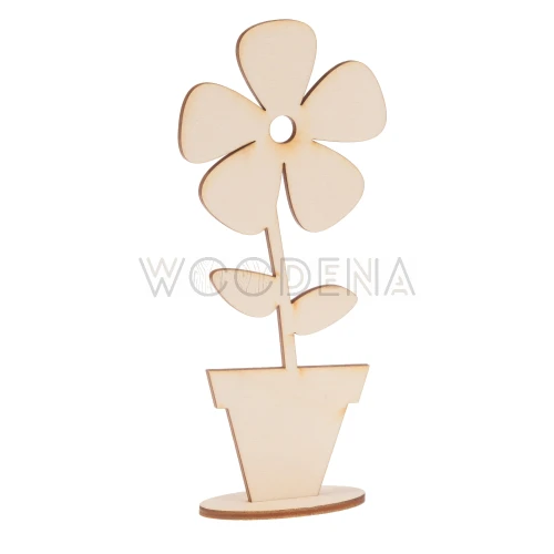 Drewniany kwiatek w doniczce