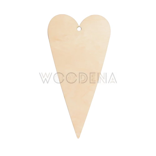 Drewniane serce do decoupage podłużne