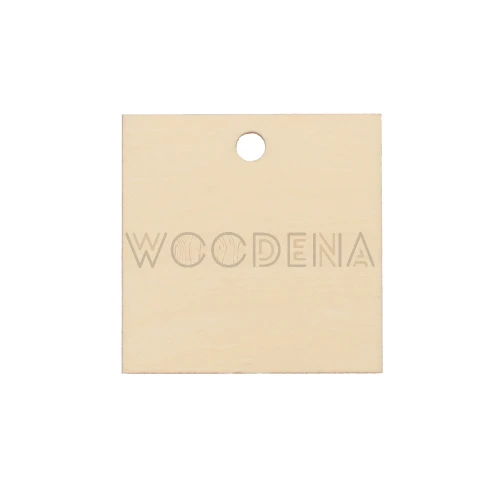 Kolczyk z drewna kwadratowy  - baza ze sklejki