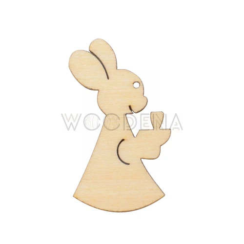 Wycinanka mała drewniana, scrapka - wzór zajączek (5 szt.)