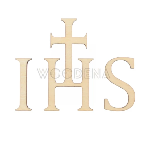 Drewniany napis dekoracyjny „IHS”
