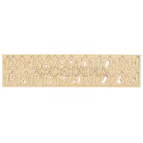 Wooden numbers for advent calendar 24 pcs.