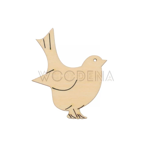 Scrapka drewniana ze sklejki brzozowej - ozdobny wróbelek