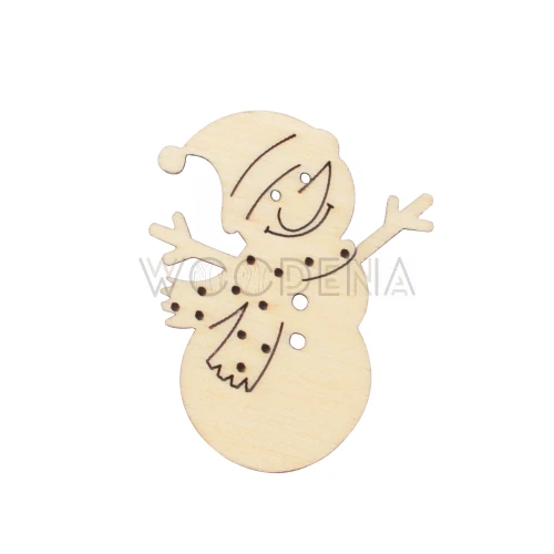 Scrapka drewniany bałwanek, ozdoba ze sklejki brzozowej