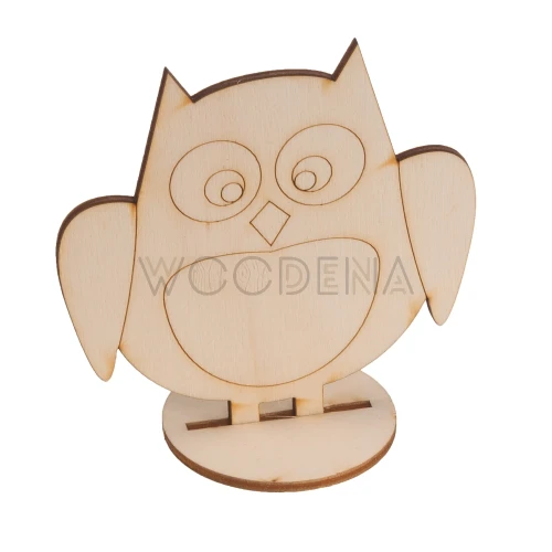 Drewniana sowa na podstawce
