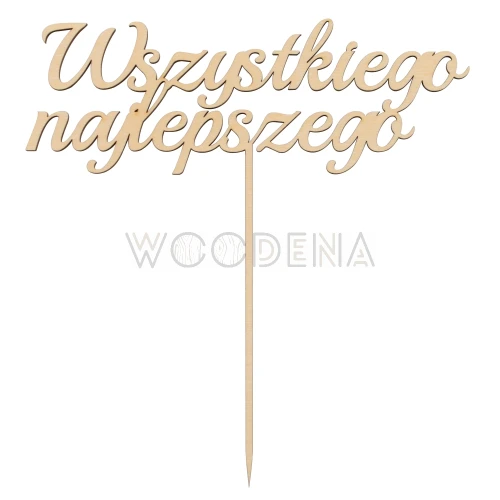 Drewniany Topper na tort urodzinowy „Wszystkiego Najlepszego”