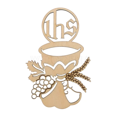 Drewniany kielich komunijny IHS