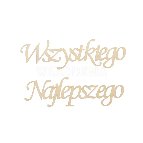 Drewniany napis ze sklejki „Wszystkiego najlepszego”