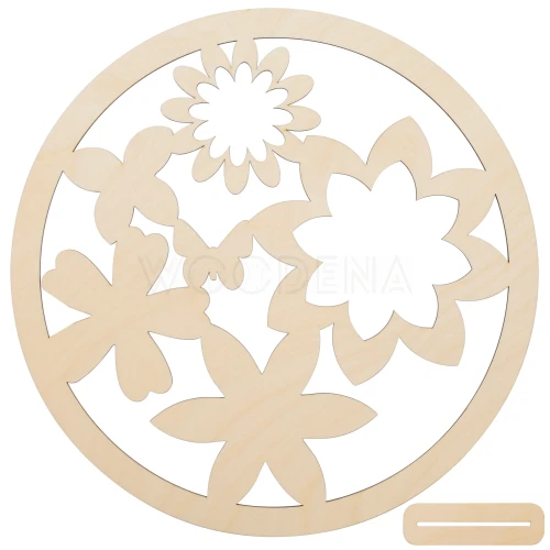 Drewniane kwiaty w kole