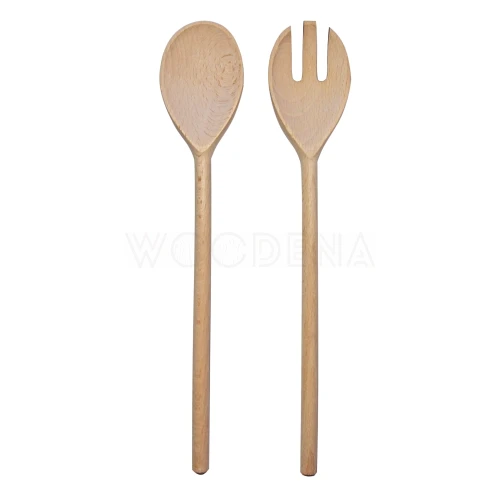 Komplet drewnianych łyżek do sałatek