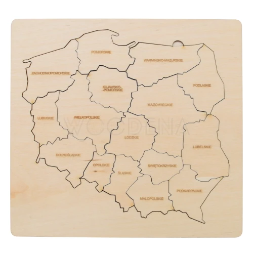 Drewniane puzzle - mapa Polski