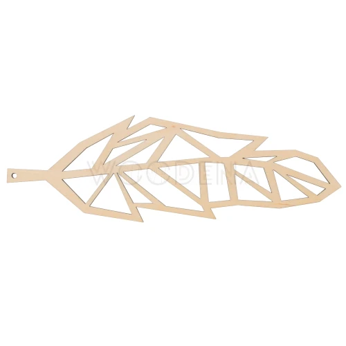 Wooden geometric feather