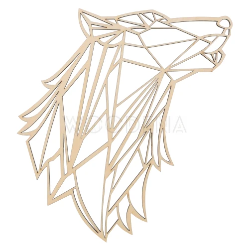 Drewniany wilk geometryczny