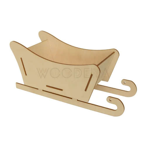 Drewniana ozdoba sanie Mikołaja składane