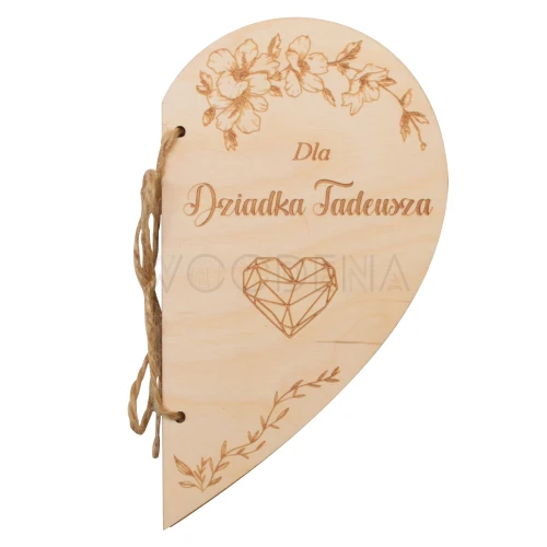 Personalizowana kartka serce z życzeniami na Dzień Babci i Dziadka