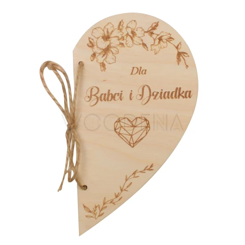 Kartka serce z życzeniami na Dzień Babci i Dziadka