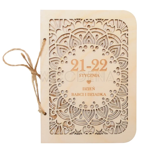 Personalizowana wzorzysta kartka z życzeniami na Dzień Babci i Dziadka