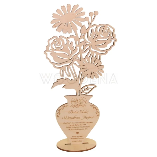 Personalizowane róże z życzeniami na Dzień Babci i Dziadka