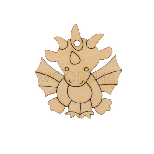 Brelok smok z drewna