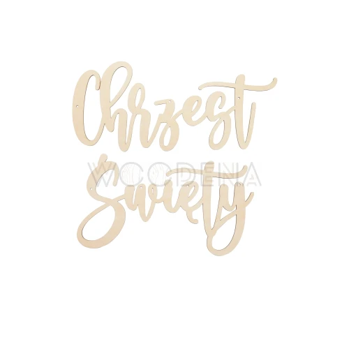 Girlanda drewniana napis Chrzest Święty