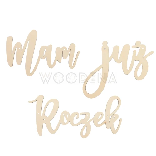 Girlanda drewniana napis Mam już Roczek
