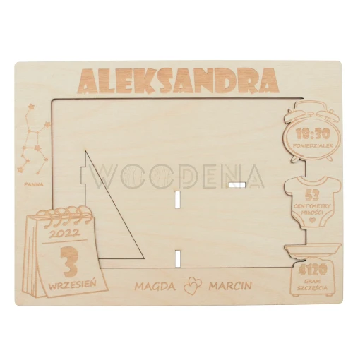 Ramka - drewniana metryczka