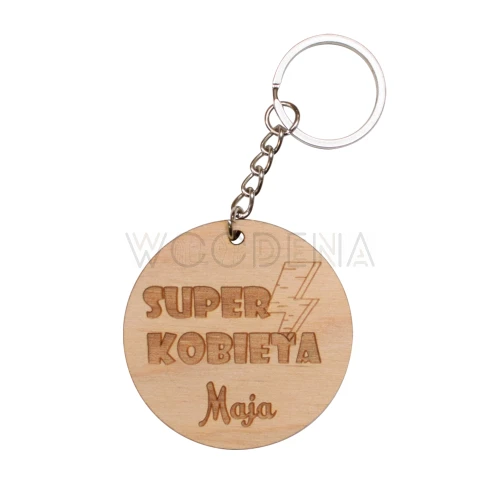 Brelok z drewna z imieniem na Dzień Kobiet