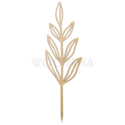 Podpora z drewna do kwiatów w doniczce - ozdobne liście