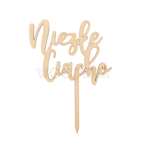 Mini topper z drewna "niezłe ciacho" - zabawne toppery na babeczki i ciacha