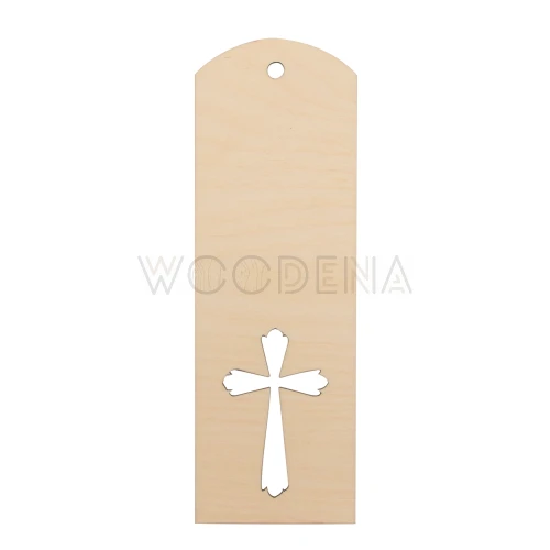 Religijna zakładka do książki z krzyżem - sklejka drewniana