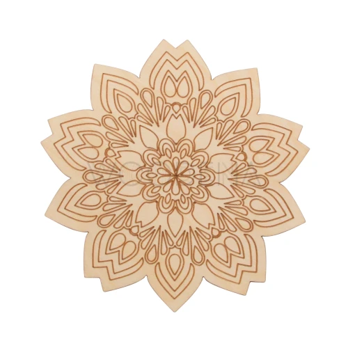 Drewniana mandala podkładka ozdobna z grawerem - kolorowanka