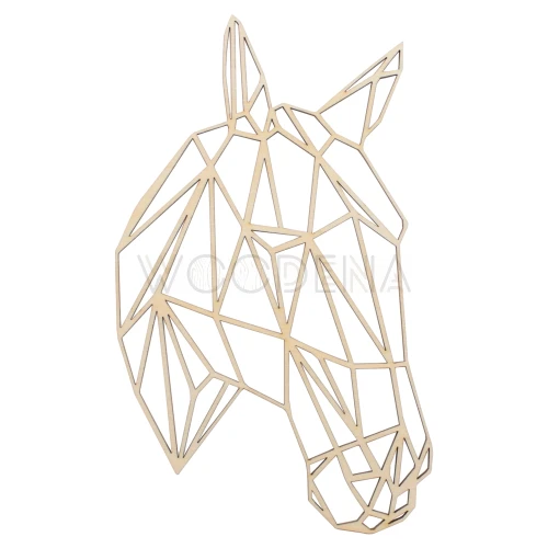 Dekor drewniany koń geometryczny - ozdobnik z drewna