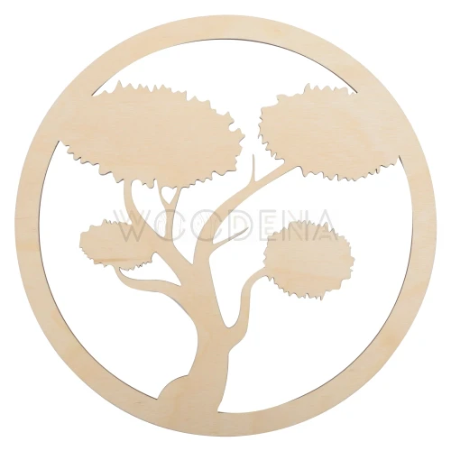 Duże drzewo w kole - baza do ozdoby z chrobotkiem