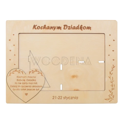Ramka na zdjęcie z sercem na Dzień Babci i Dziadka