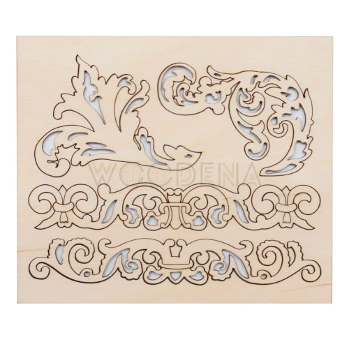 Dekory ażurowe z drewna, narożniki do scrapbookingu