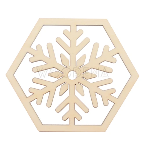 Świąteczna podkładka pod kubek ze śnieżynką - drewno