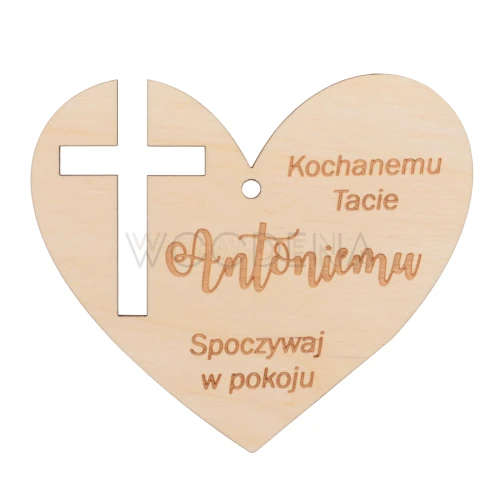 Zawieszka na znicz taty drewniana - grawerowane imie
