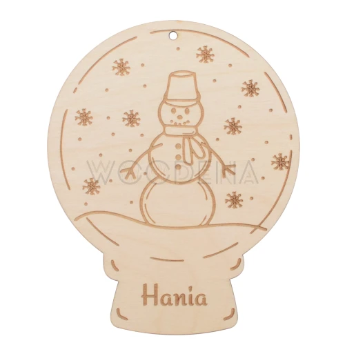 Zawieszka kula śnieżna grawerowana z imieniem