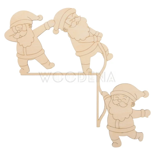 Dekoracja na ramę drzwi z Mikołajem, narożnik na Boże Narodzenie z drewna