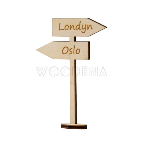 Drewniany drogowskaz do lasu w słoiku