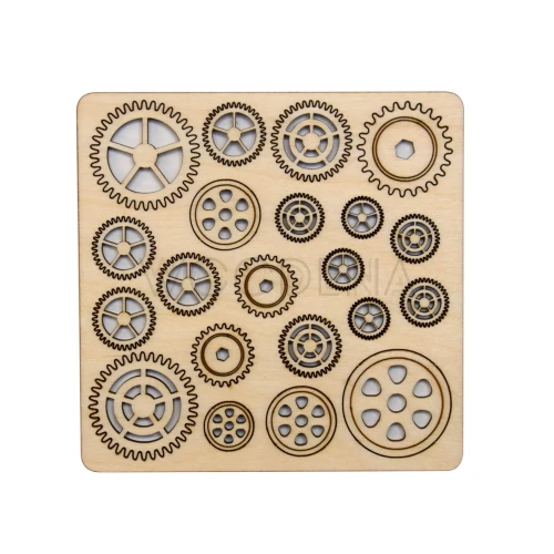 Dekor drewniane trybiki - zestaw 20 trybików