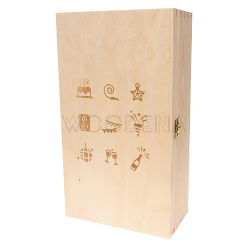 Drewniane pudełko na wina i inny alkohol - uniwersalny grawer imprezowy